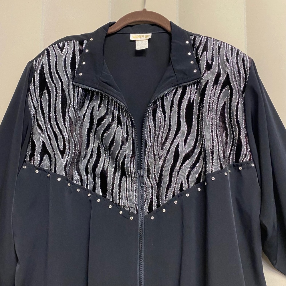 Vintage Rio Women's Jacket Medium Soft Shell Studded Embellished Rock Rocker - Picture 3 of 10